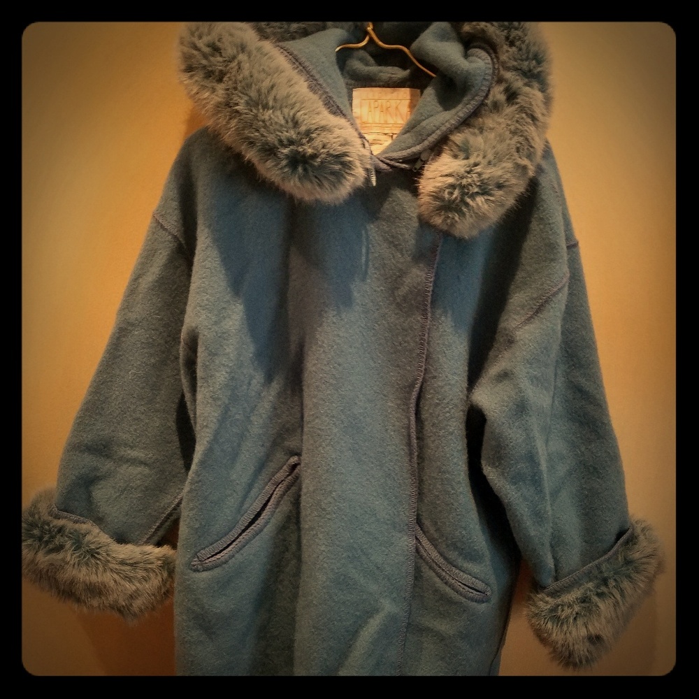 Laparka 100% wool snow bunny coat